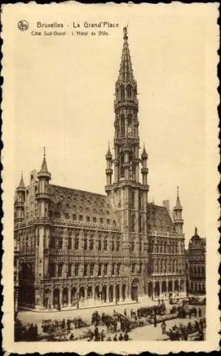 Ak Brüssel Brüssel, Rathaus, Grand Place