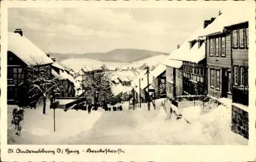 Ak Sankt Andreasberg Braunlage im Oberharz, Breite Straße, Schnee