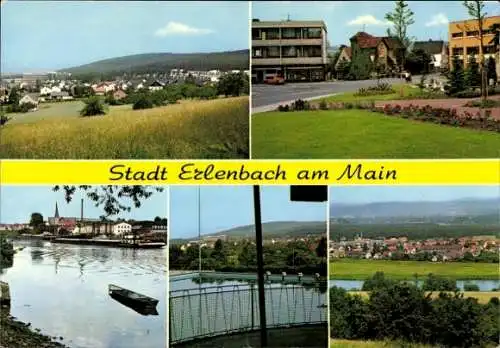 Ak Erlenbach am Main in Unterfranken, Panorama, Teilansichten