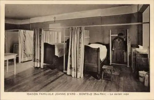 Ak Benfeld Elsass Bas Rhin, Maison Familiale Jeanne d'Arc, Dortoir rose