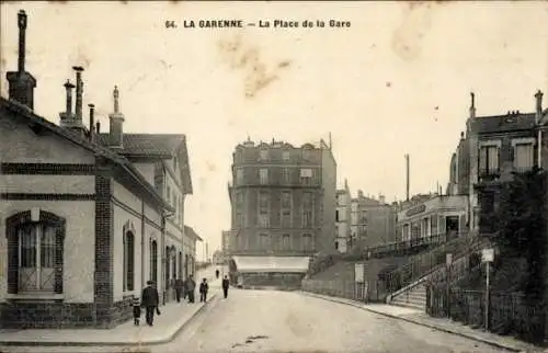 Ak La Garenne Colombes Hauts de Seine, Place de la Gare