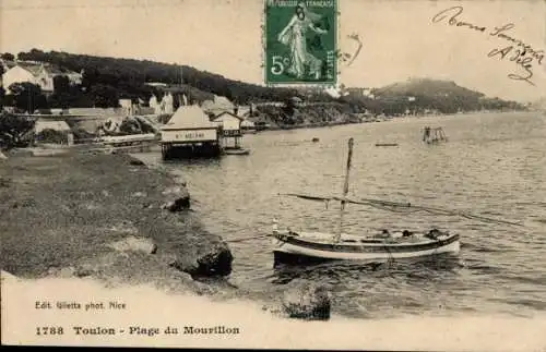 Ak Toulon Var, Plage du Mourillon