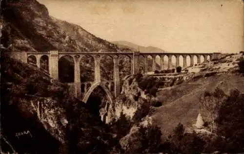 Ak Amelie les Bains Pyrénées Orientales, Brücke