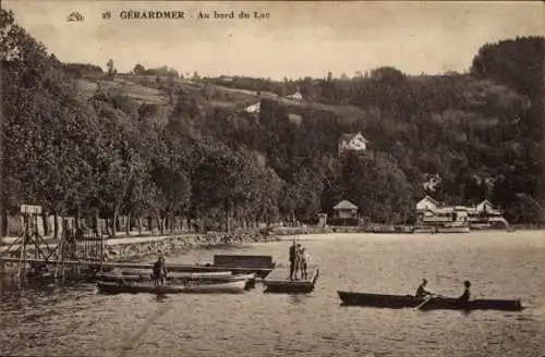 Ak Gérardmer Lothringen Vosges, Ufer des Sees