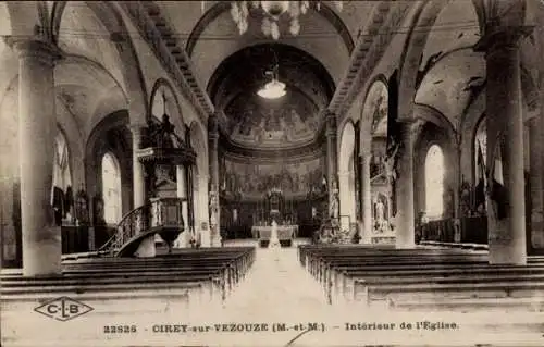 Ak Cirey sur Vezouze Meurthe et Moselle, Innenansicht der Kirche
