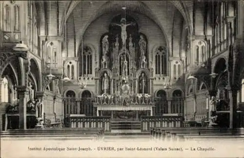 Ak Saint Léonard Lothringen Vosges, Kapelle, Innenansicht