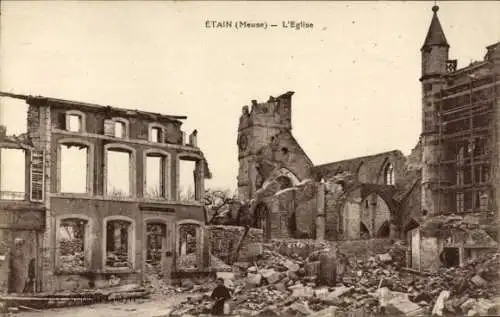 Ak Étain Meuse, Kirche, Ruine