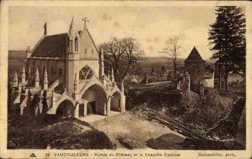Ak Vaucouleurs Meuse, Ruine des Schlosses, Chapelle Castrale