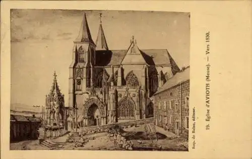 Ak Avioth Meuse, Kirche um 1830