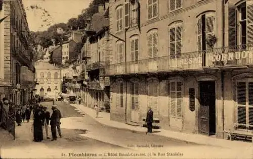 Ak Plombières les Bains Lothringen Vosges, Hotel Resal-Cornuot, Rue Stanislas
