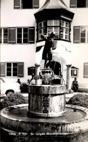 Ak Sankt Gilgen in Salzburg, Mozartbrunnen