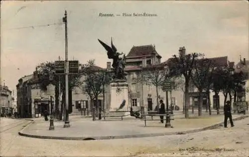 Ak Roanne Loire, Place Saint-Etienne