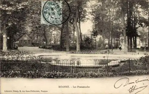 Ak Roanne Loire, Les Promenades