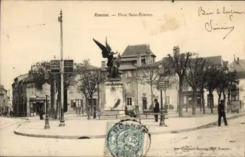 Ak Roanne Loire, Place Saint-Etienne