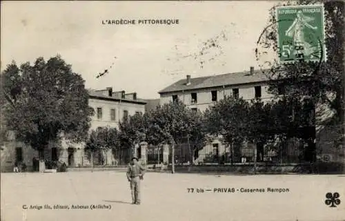 Ak Privas Ardèche, Casernes Rampon