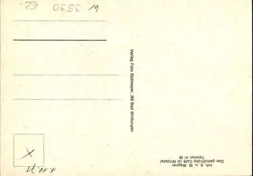 Ak Bad Wildungen in Nordhessen, Zum Knusperhäuschen, Cafe im Wildetal