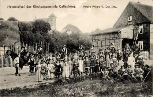 Ak Katlenburg Lindau, Heimatsfest der Kirchengemeinde, historische Szene, Herzog Philipp II, 1560