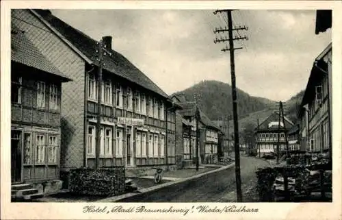 Ak Wieda Walkenried Harz, Hotel Stadt Braunschweig