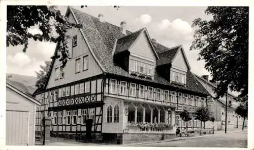 Ak Altenau Clausthal Zellerfeld im Oberharz, Hotel Rathaus v. R. Hübschmann, Straßenansicht