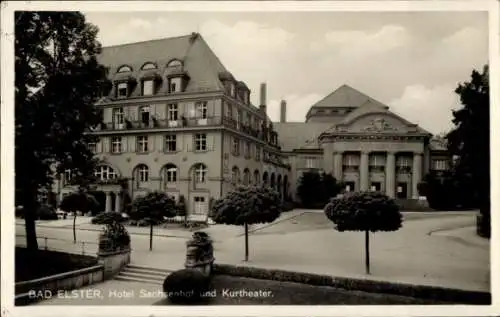 Ak Bad Elster im Vogtland, Hotel Sachsenhof, Kurtheater