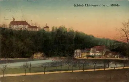 Ak Lichtenwalde Niederwiesa Sachsen, Schloss Lichtenwalde, Mühle