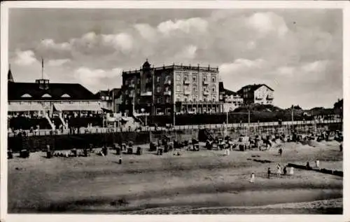 Ak Westerland auf Sylt, Strandanlagen, Hotel Miramar
