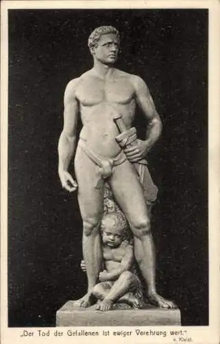 Ak Fürth in Mittelfranken, Garnisonstag und Denkmalsweihe 1922, Statue, Zitat Kleist