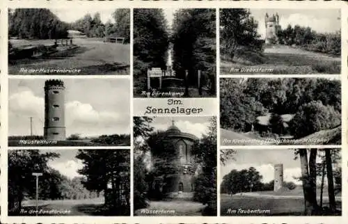 Ak Schloss Neuhaus Paderborn in Westfalen, Sennelager, Truppenübungsplatz Senne, Wasserturm