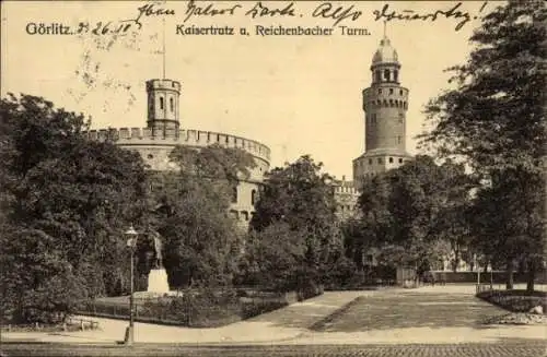 Ak Görlitz in der Lausitz, Kaisertrutz, Reichenbacher Turm