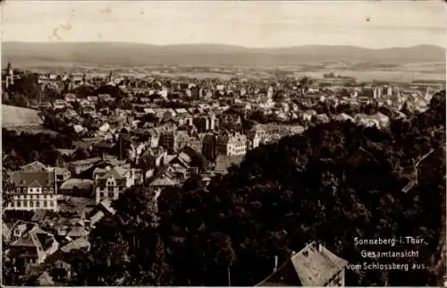 Ak Sonneberg in Thüringen, Gesamtansicht, Blick vom Schlossberg