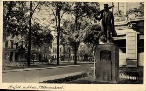 Ak Krefeld am Niederrhein, Weberdenkmal