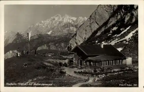 Ak Lenggries in Oberbayern, Hochalm, Wettersteinwand