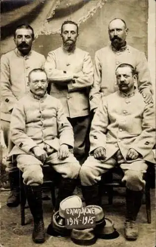 Foto Ak Französische Soldaten in Uniformen, Campagne 1914-1915