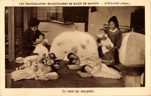 Ak Biwasaki Japan, Franziskanermissionare, La Sieste des Petits-Petits