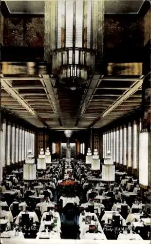 Ak Dampfschiff Normandie, CGT, French Line, Innenansicht