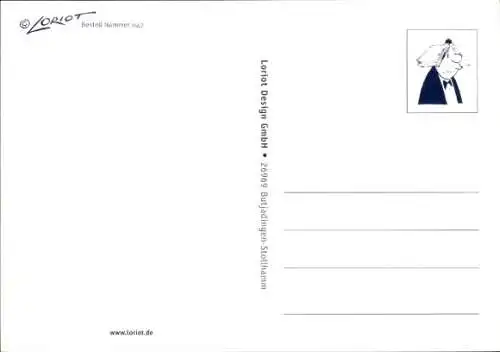 Künstler Ak Loriot, Schreib mal wieder, Mann tritt Postbriefkasten, Bundespost