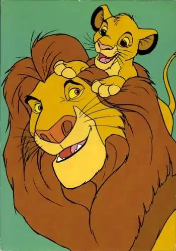 Ak Walt Disney, Der König der Löwen, Simba, Mufasa