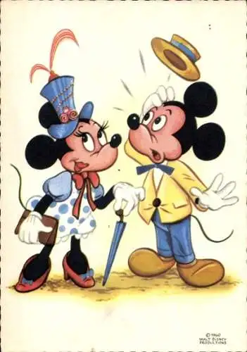 Künstler Ak Walt Disney, Comic, Micky Maus, Minnie
