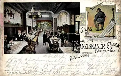 Ak Essen im Ruhrgebiet, Gasthof Franziskaner, Steelerstraße 16, Eigentümer Axel Bogner