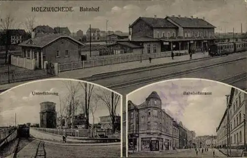 Ak Holzwickede im Ruhrgebiet, Bahnhof, Unterführung, Bahnhofstraße