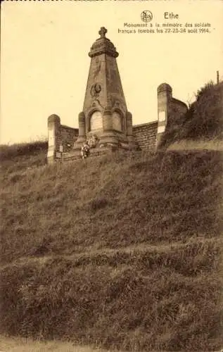 Ak Ethe Virton Wallonien Luxemburg, Soldatenehrenmal
