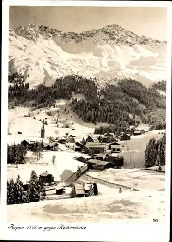 Ak Parpan Kanton Graubünden, Gesamtansicht, Winter, Rothornkette
