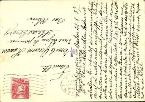 Ak Baden Kanton Aargau Schweiz, Stadtturm