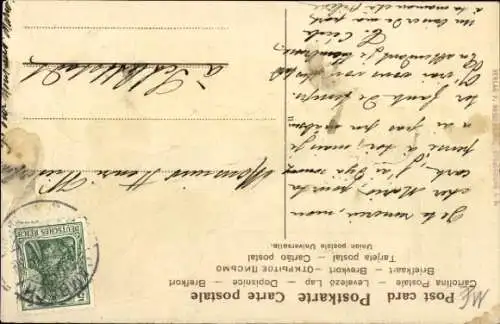 Ak Glückwunsch Neujahr, Engel als Postbote mit Geldsack