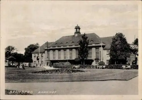 Ak Bydgoszcz Bromberg Westpreußen, Bahnhof