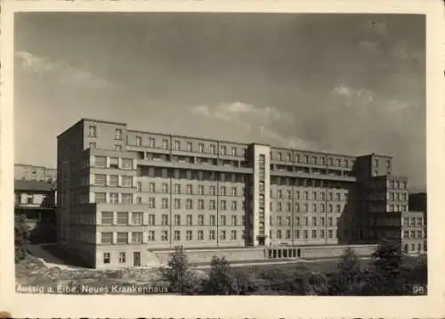 Ak Ústí nad Labem Aussig an der Elbe, Neues Krankenhaus