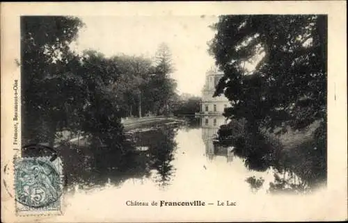 Ak Saint Martin du Tertre Val d´Oise, Château de Franconville, Le Lac