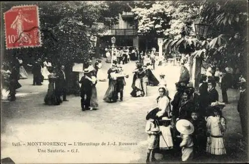 Ak Montmorency Val d’Oise, L´Hermitage de J.J. Rousseau, Une Sauterie