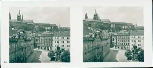 Stereo Foto Praha Prag, Kleinseite, Blick zur Burg