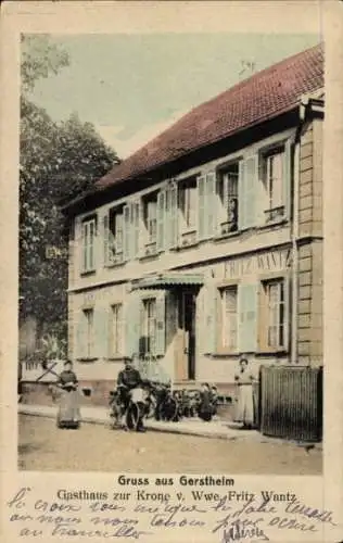 Ak Gerstheim Elsass Bas Rhin, Gasthaus zur Krone